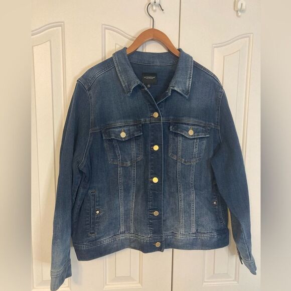 Liverpool Cotton Lyocell Soft Stretch Denim Jean Classic Jacket Plus Size 3X - Picture 1 of 7